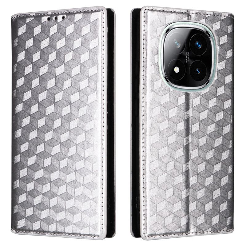 Folio Deksel Lær Xiaomi Redmi Note 14 Pro 5g Mobildeksel Glanset 3d-mønster