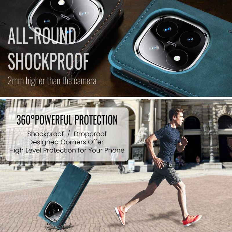 Folio Deksel Xiaomi Redmi Note 14 Pro 5g Caseme Semsket Skinneffekt