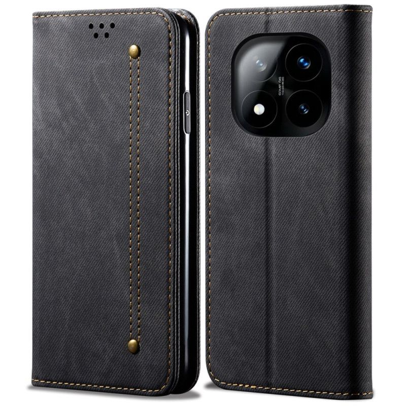 Folio Deksel Xiaomi Redmi Note 14 Pro 5g Denimstoff Beskyttelse Deksel
