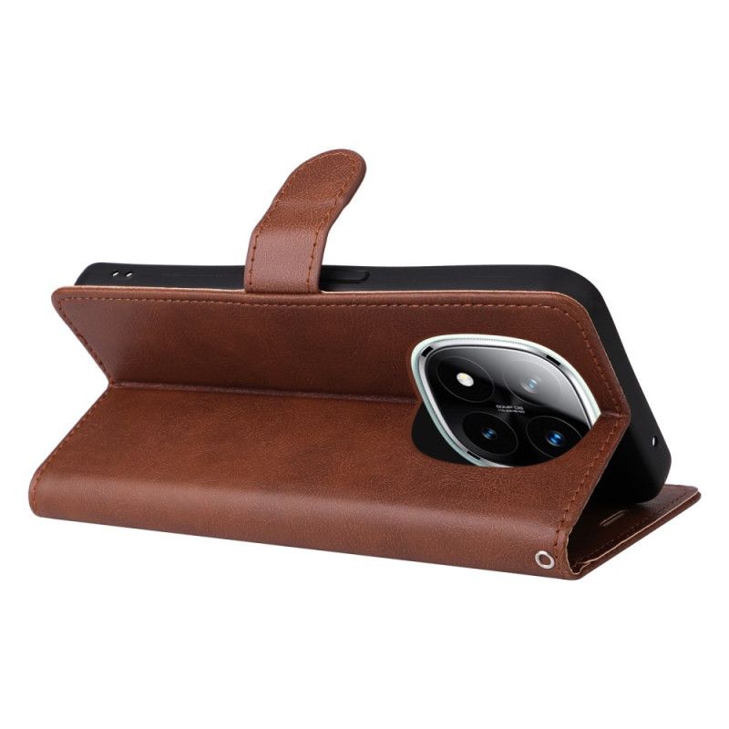 Folio Deksel Xiaomi Redmi Note 14 Pro 5g Ensfarget Kunstskinn Beskyttelse Deksel