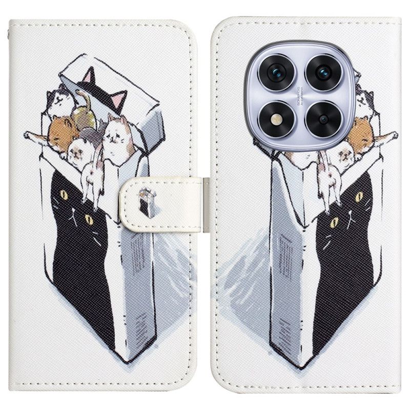 Folio Deksel Xiaomi Redmi Note 14 Pro 5g Katter I Eske