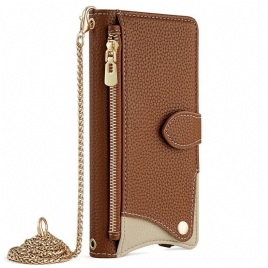 Folio Deksel Xiaomi Redmi Note 14 Pro 5g Lommebok Med Kjede