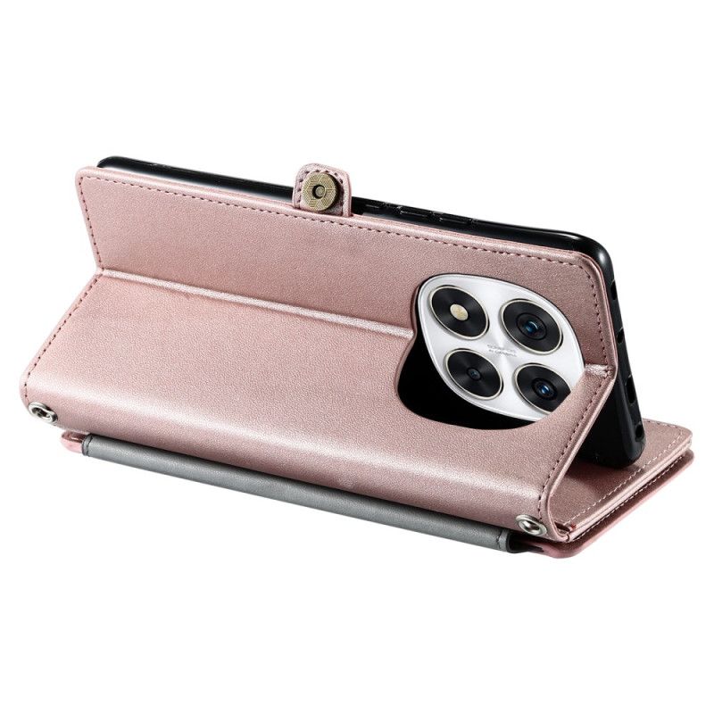 Folio Deksel Xiaomi Redmi Note 14 Pro 5g Lommebok Og Stropp