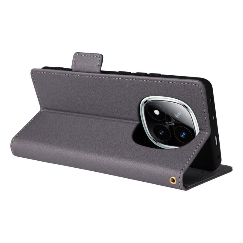 Folio Deksel Xiaomi Redmi Note 14 Pro 5g Teksturert Stroppeoverflate