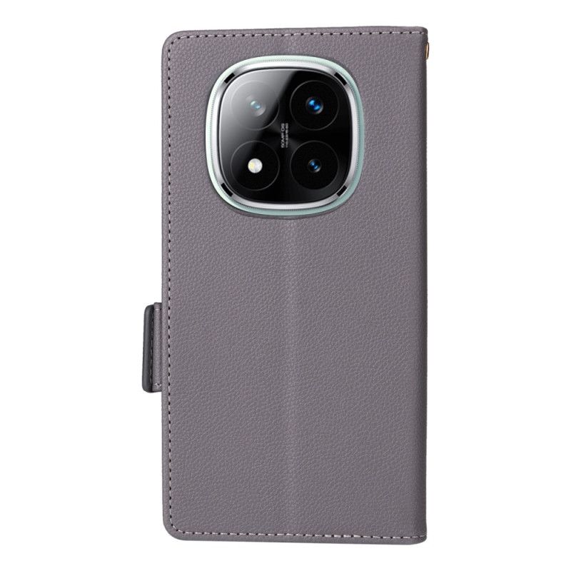 Folio Deksel Xiaomi Redmi Note 14 Pro 5g Teksturert Stroppeoverflate