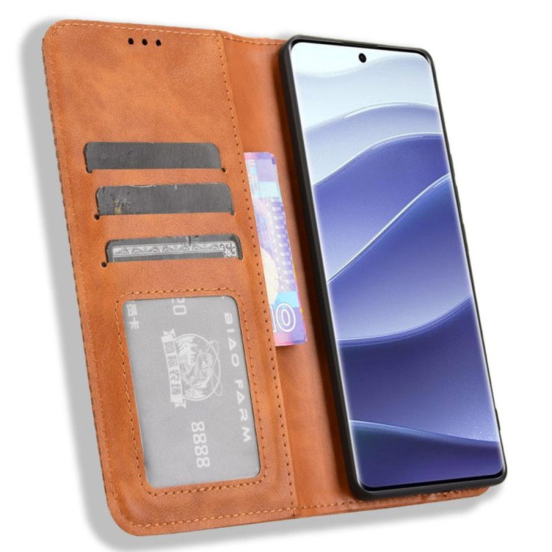 Folio Deksel Xiaomi Redmi Note 14 Pro 5g Vintage Kant Beskyttelse Deksel