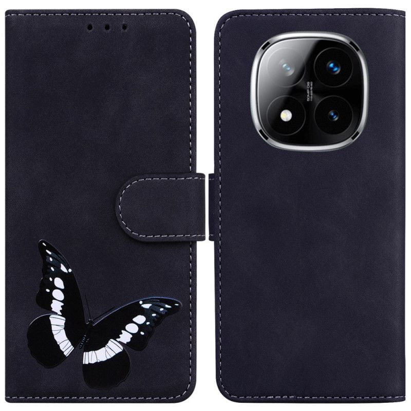 Lærdeksel Folio Deksel Xiaomi Redmi Note 14 Pro 5g Mobildeksel Sommerfugl