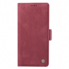 Lærdeksel Folio Deksel Xiaomi Redmi Note 14 Pro 5g Mobildeksel Ykatu Semsket Skinneffekt