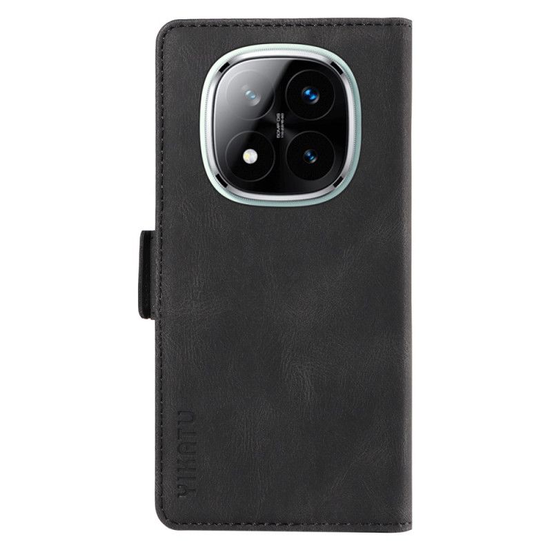 Lærdeksel Folio Deksel Xiaomi Redmi Note 14 Pro 5g Mobildeksel Ykatu Semsket Skinneffekt