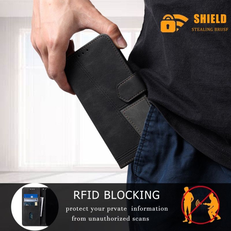 Lærdeksel Folio Deksel Xiaomi 14 Mobildeksel Med Ttudrch Rfid-blokkering