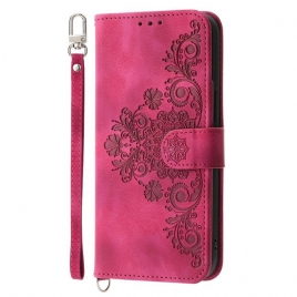 Folio Deksel Poco C71 Blomsterblonder Med Snor Og Skulderstropp