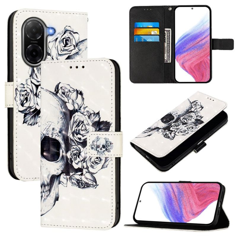 Folio Deksel Poco C71 Blomsterhodeskalle