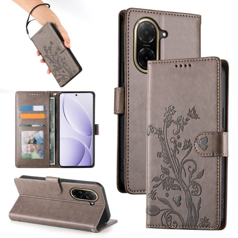 Folio Deksel Poco C71 Blomsterprint