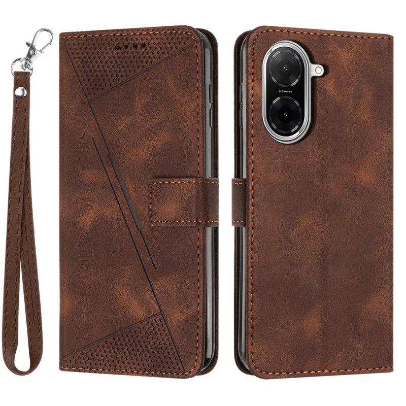 Folio Deksel Poco C71 Linjedesign Med Stropp