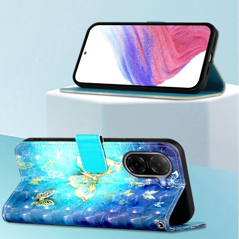 Folio Deksel Til Poco C71 Gullsommerfugler