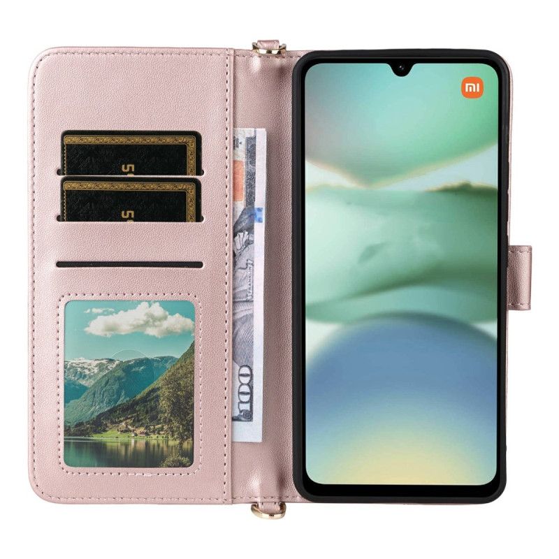 Folio Deksel Til Poco C71 Vattert Lommebok Med Stropp Og Skulderstropp