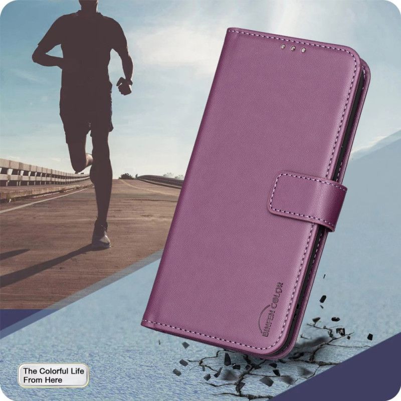 Lærdeksel Folio Deksel Poco C71 Mobildeksel Binfen-farge Fuskelær