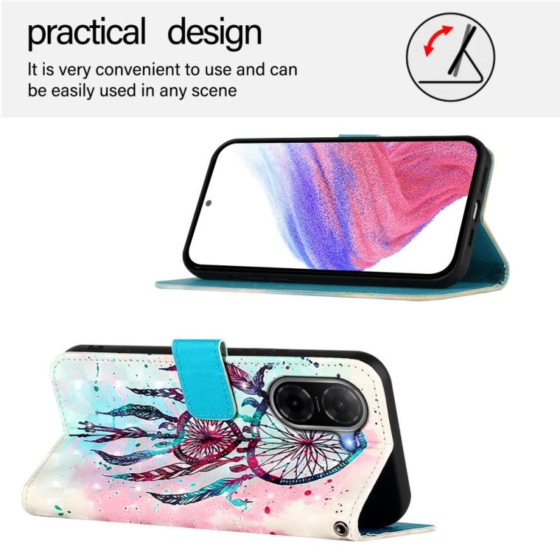 Lærdeksel Folio Deksel Poco C71 Mobildeksel Drømmefanger