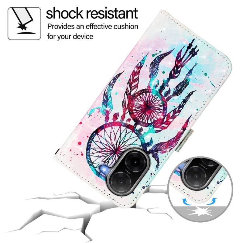 Lærdeksel Folio Deksel Poco C71 Mobildeksel Drømmefanger