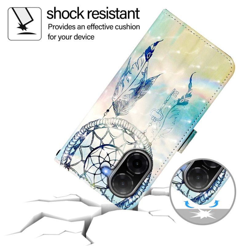 Lærdeksel Folio Deksel Poco C71 Mobildeksel Drømmefanger I Akvarell