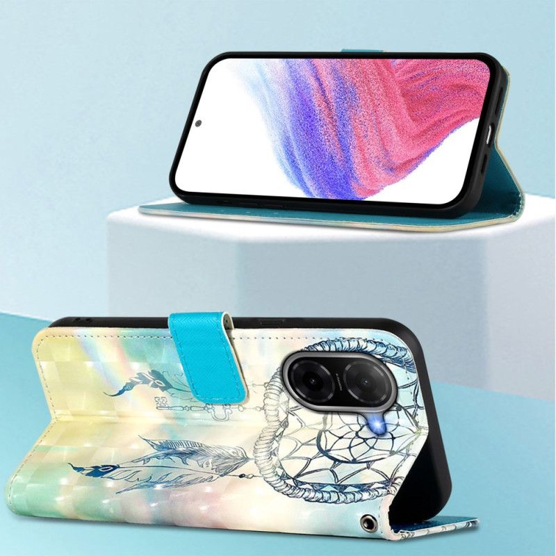 Lærdeksel Folio Deksel Poco C71 Mobildeksel Drømmefanger I Akvarell