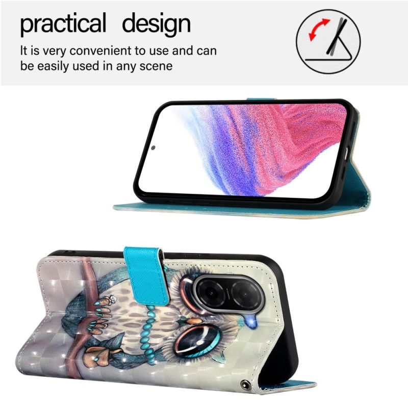 Lærdeksel Folio Deksel Poco C71 Mobildeksel Frøken Ugle