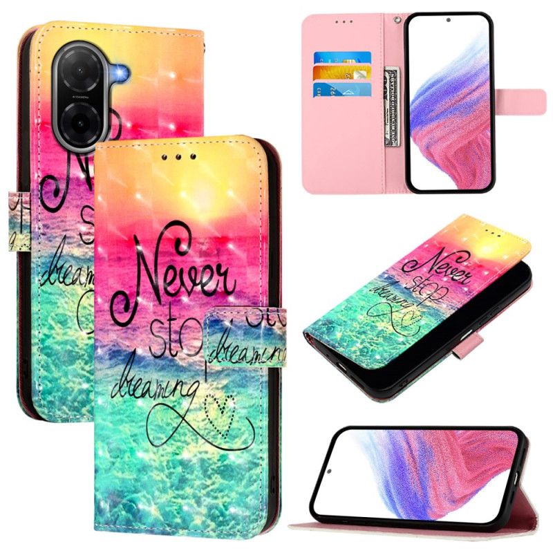 Lærdeksel Folio Deksel Poco C71 Mobildeksel Slutt Aldri Å Drømme