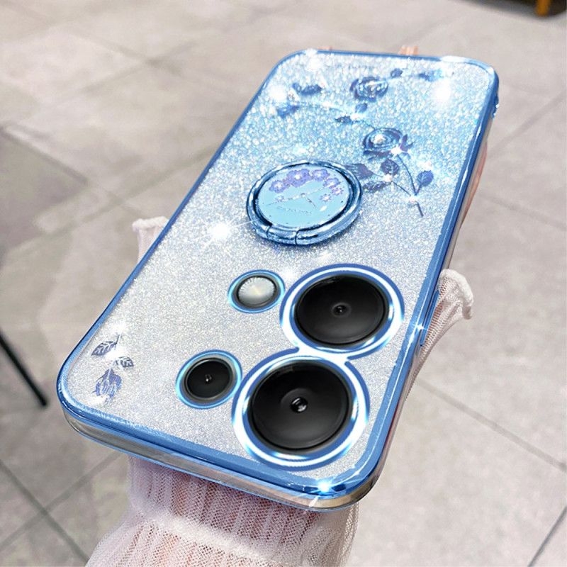 Deksel Xiaomi Redmi Note 13 Pro 5g Mobildeksel Glitter Og Rhinestone Ring-holder