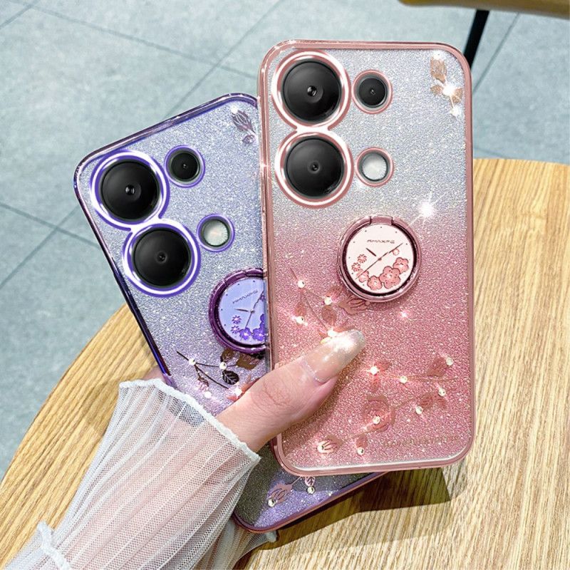 Deksel Xiaomi Redmi Note 13 Pro 5g Mobildeksel Glitter Og Rhinestone Ring-holder