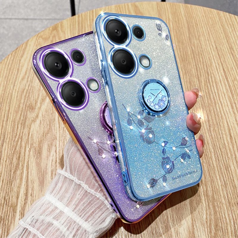 Deksel Xiaomi Redmi Note 13 Pro 5g Mobildeksel Glitter Og Rhinestone Ring-holder