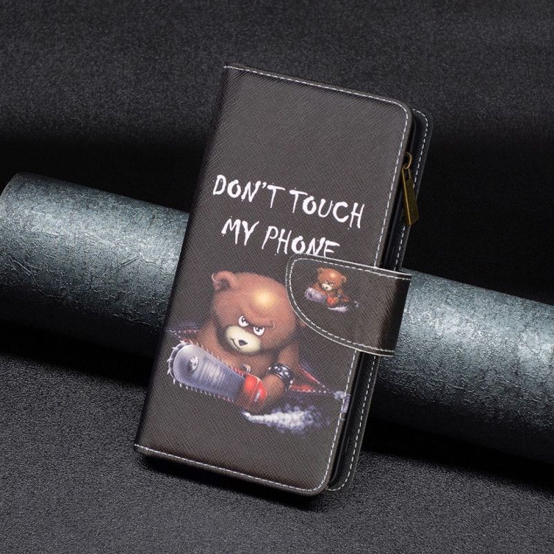 Folio Deksel Til Realme C35 Med Kjede Dangerous Bear Strappy Glidelåslomme