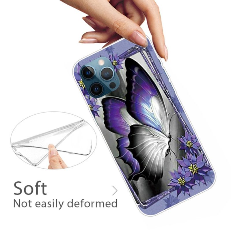 Deksel Til iPhone 14 Pro Lilla Sommerfugl