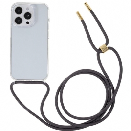Deksel Til iPhone 14 Pro Transparent Med Farget Ledning
