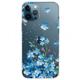Deksel Til iPhone 14 Pro Transparente Blå Blomster