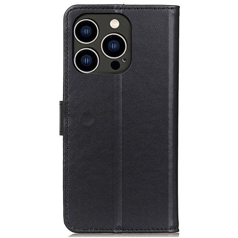 Folio Deksel Til iPhone 14 Pro Enkel Skinneffekt