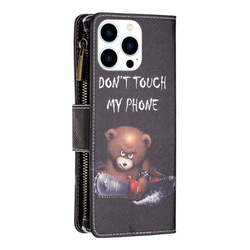 Folio Deksel Til iPhone 14 Pro Lommebok Bear Wallet