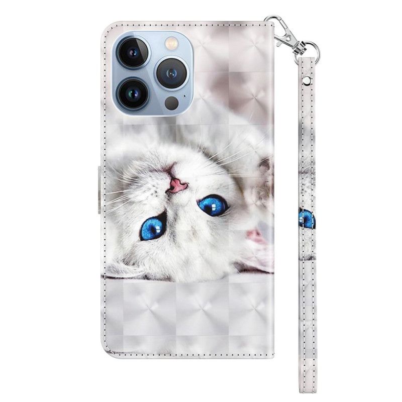 Folio Deksel Til iPhone 14 Pro Med Kjede Alle Strappy Cats