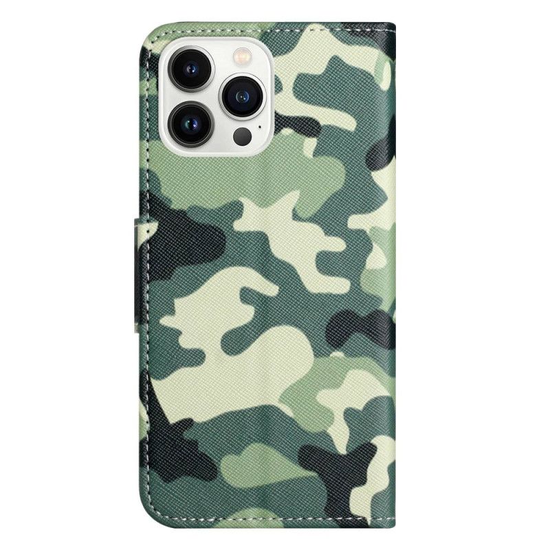 Lærdeksel Til iPhone 14 Pro Militær Kamuflasje