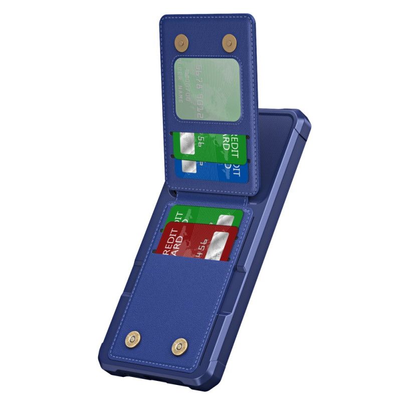 Deksel Samsung Galaxy S25 5g Kortholder Og Stativ Med Metallisk Effekt