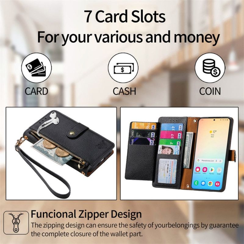 Folio Deksel Samsung Galaxy S25 5g Hjertedesign Med Rfid Blokkering Beskyttelse Deksel