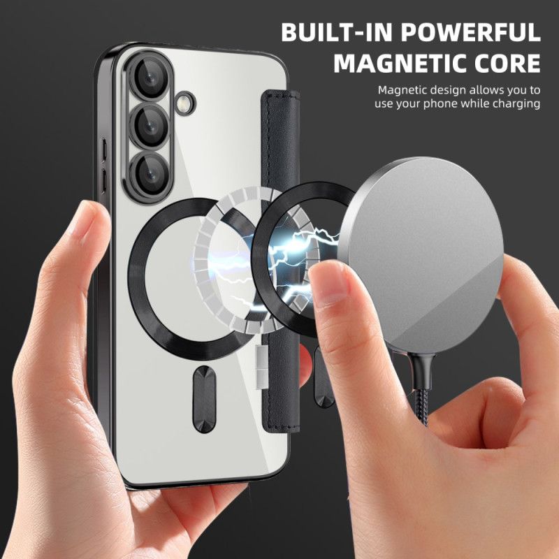 Folio Deksel Samsung Galaxy S25 5g Læreffekt Kompatibel Med Magsafe Og Rfid-blokkering Beskyttelse Deksel