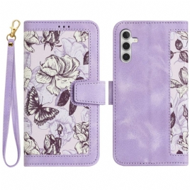 Folio Deksel Samsung Galaxy S25 5g Lommebok Med Blomstereffekt