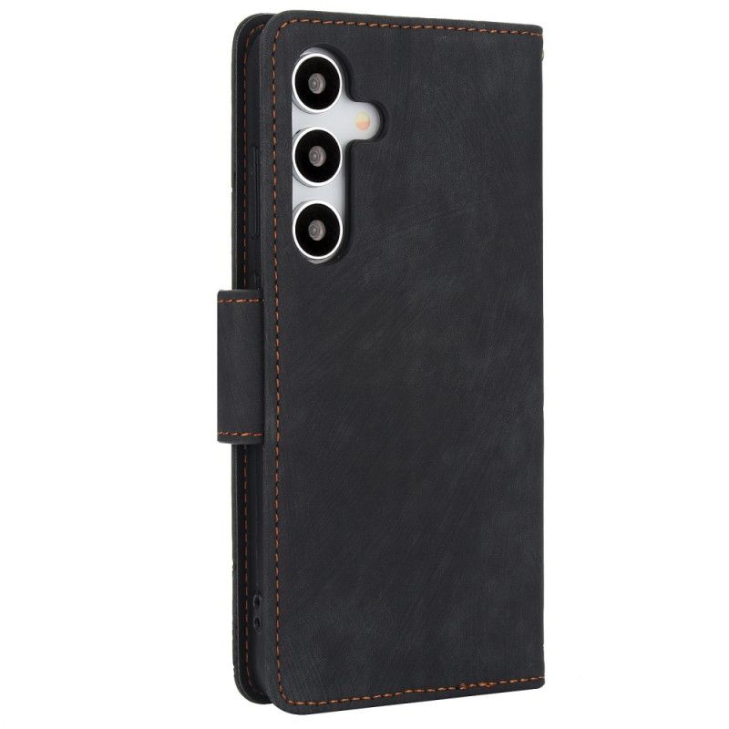 Lærdeksel Folio Deksel Samsung Galaxy S25 5g Blomstermønster Med Semsket Skinneffekt