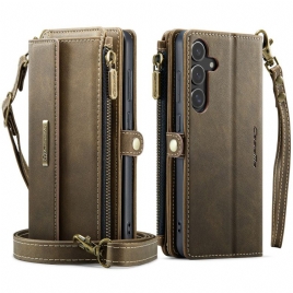 Lærdeksel Folio Deksel Samsung Galaxy S25 5g Full Rfid-lommebok