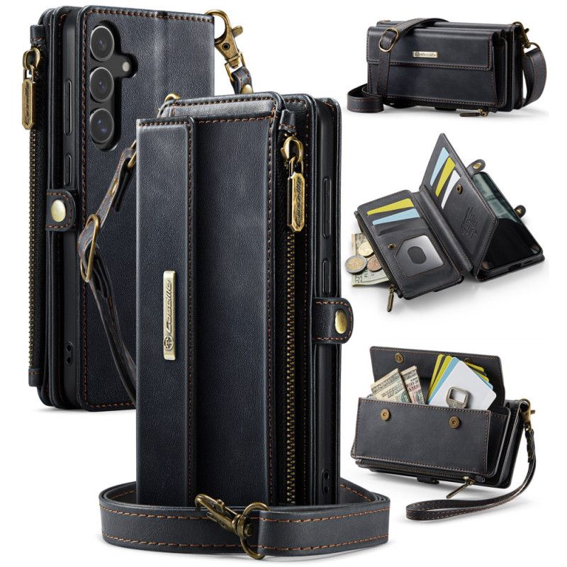 Lærdeksel Folio Deksel Samsung Galaxy S25 5g Full Rfid-lommebok