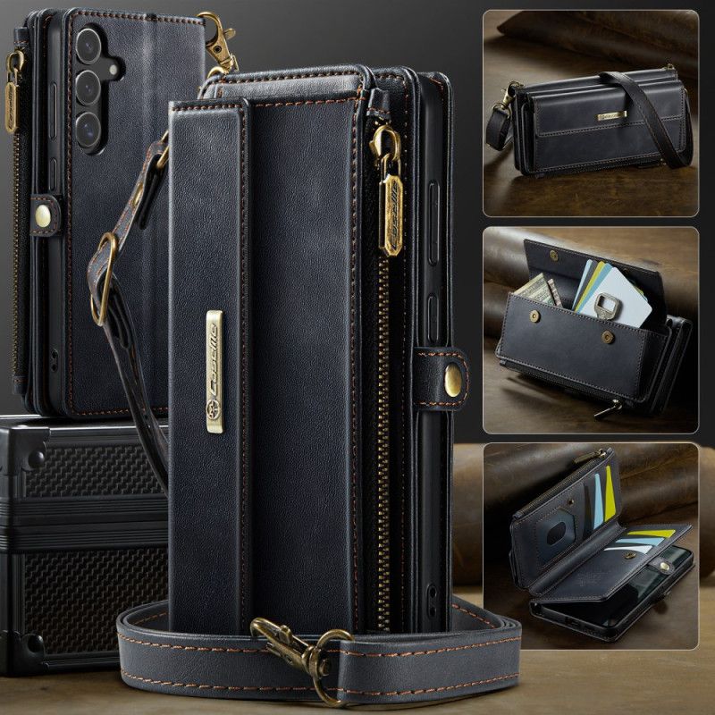 Lærdeksel Folio Deksel Samsung Galaxy S25 5g Full Rfid-lommebok