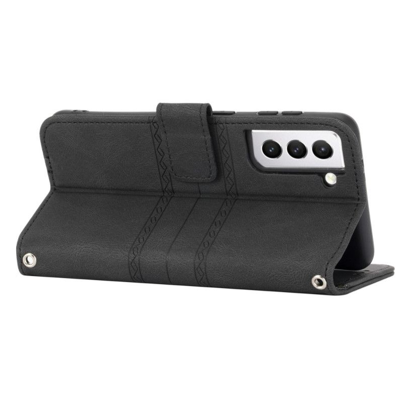 Lærdeksel Folio Deksel Samsung Galaxy S25 5g Mobildeksel Kanter Og Snor