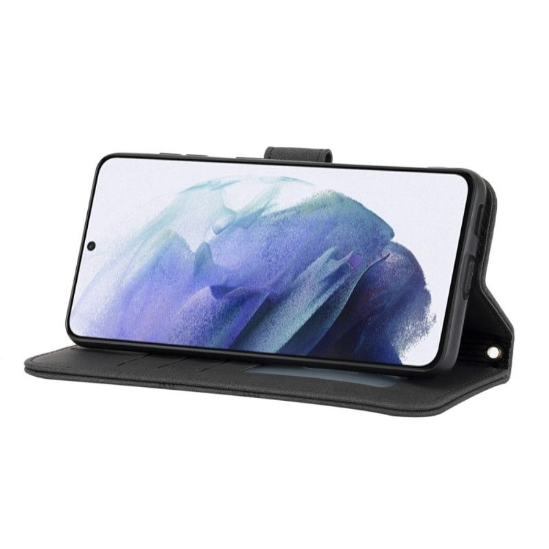 Lærdeksel Folio Deksel Samsung Galaxy S25 5g Mobildeksel Kanter Og Snor