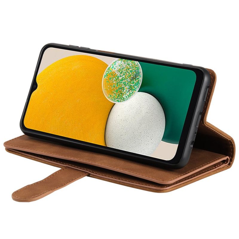 Lærdeksel Folio Deksel Samsung Galaxy S25 5g Mobildeksel Lommebok Med 9 Kortspor Og Snor