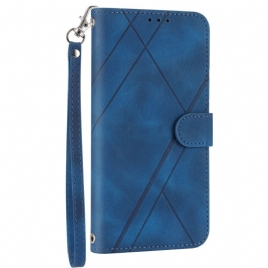 Lærdeksel Folio Deksel Samsung Galaxy S25 5g Mobildeksel Stripete Snor